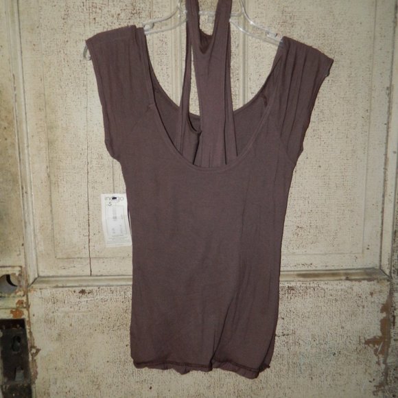 Splendid 2 n 1 Top with Attached Tank Top Ribbed Brown Size S  (B27) - Picture 6 of 6